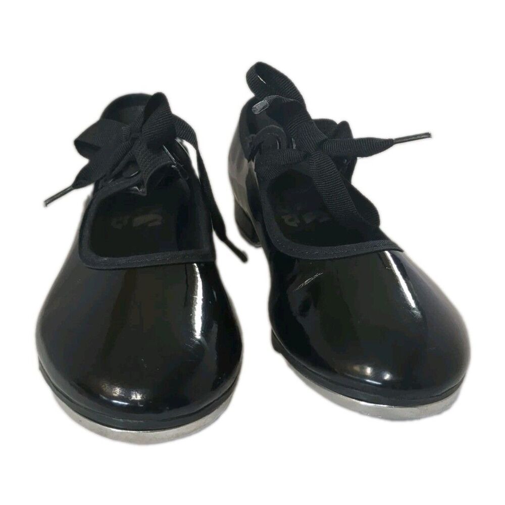 So Danca TA35 Girls Tap Dance Shoes Black Patent Size 11.5 M
